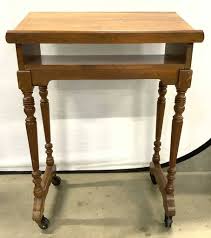 Queen City Products Vtg Wooden Podium On Casters