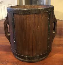 Antique KOREAN Wooden Merchant Water Rice Bucket Handmade ...