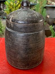 Antique Old Handcrafted Wooden Indian Kitchen Spice Storage Container Jar w/ Lid | eBay