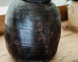 Large Vintage Hand-carved Wood Jug/pot - Etsy