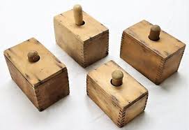 Set of 4 Vintage Primitive Rectangular Wooden Butter Molds | eBay