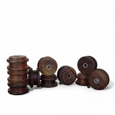Set of 10 Vintage Wooden Bobbins - Etsy