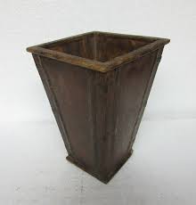 Vintage Old Handcrafted Iron Fitted Wooden Flower Pot ...