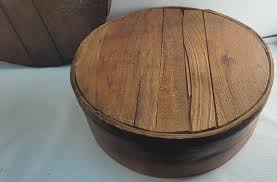 Large Primitive Antique Stained Bent Wood Cheese Box 14.5" Porcelain Handle | eBay