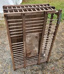 ANT. LARGE PRIMITIVE WOODEN WOOD CHICKEN CRATE CARRIER BOX ...
