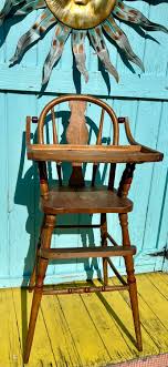 Antique Wooden High Chair Original Red Paint Primitives Farmhouse Decor Rustic Cabin Primitive Chairs Childs Doll Furniture - Etsy
