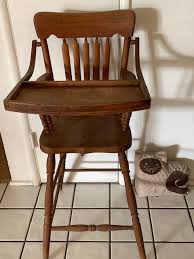 LOT 92 Antique Wooden High Chair Childrens | EstateSales.org
