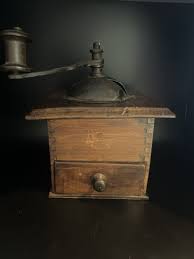 Antique Small Wooden Coffee Grinder with pull out drawer | eBay
