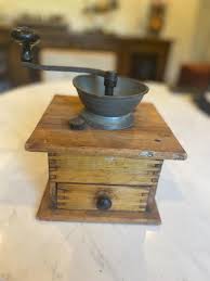 Antique Wooden Coffee Mill With Drawer - Etsy