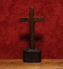 Antique French Monastery Work Religious Bronze and Wood ...