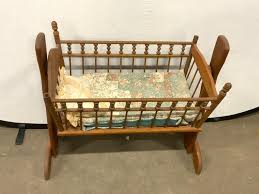 Sold at Auction: Vintage Wooden Rocking Cradle