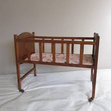 Antique Large Wooden Doll Crib Art Deco Decals 1930s - 40s Metal and Wood Casters Plastic Mattress Doll Collector's Crib Original Finish - Etsy