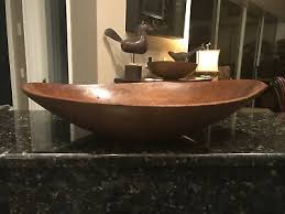 ANTIQUE PRIMITIVE 26" x 17" TREENWARE OVAL WOOD BOWL 1800'S ...