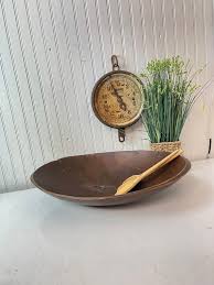 Vintage Dough Bowl, Wood Bowl, Hand Carved Bowl, Rustic Bowl ...