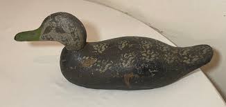Antique Hand Carved Wood Folk Art Mallard Duck Decoy Shore Bird Sculpture Black - Etsy