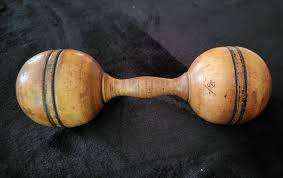 Vintage Wooden Dumbbell Decorative & Collectable ...