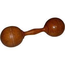 Vintage Wooden Dumbbell. For Sale at Ruby Lane