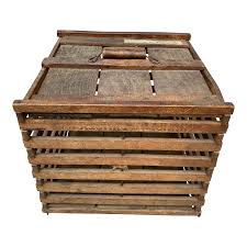 Antique Wood Egg Crate | Chairish