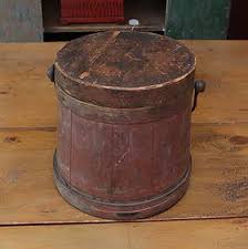 Firkin With Blue Paint And Handle