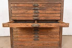 Antique Pine 12-Drawer Blueprint Flat File Cabinet by Hamilton, Circa 1900 at 1stDibs | pine file cabinets, printers drawer for sale, hamilton flat file cabinet