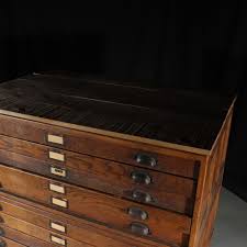 Sold at Auction: Antique Hamilton flat file printer's cabinet with 15 drawers, 44 1/4"H x 41"W (all three together)