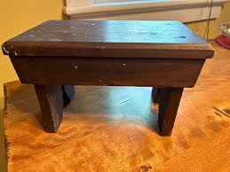 Vtg Signed Shabby Chic Cottage Primitive Wooden Foot Step ...