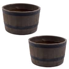 Whiskey Barrel Planter - Woodgrain | Nutshell Stores - Free ...