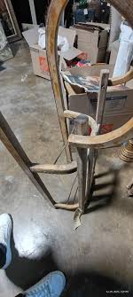 Vintage Wooden Sled Frame – Antique Toboggan Decor