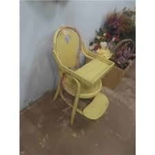 Wood High Chair with Cane Seat