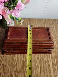 Vintage Dark Wooden Jewelry Box With Flip Top and Drawer, Wooden Jewelry Box Keepsake. - Etsy Ireland