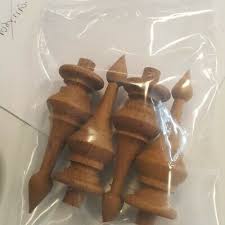 4x 3" Wooden Teak finials Part for VTG Antique Furniture DIY Post Decor | eBay