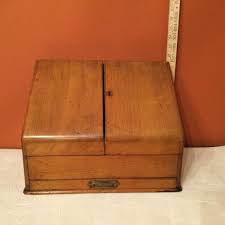 Antique 1800's English Wood Travel Writing Lap Desk ...