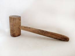 Vintage Primitive Wood Hammer Mallet Big Antique Wooden Carpenters Show Decor | eBay