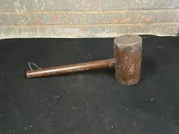 Antique Wooden Barn Beam Dowell Peg Mallet, Primitive Barn Building Wood Hammer