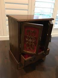 Vintage Wood Jewelry Box: 4-drawer Velvet-lined Music Chest ...