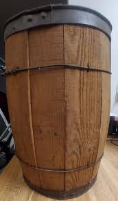 Vintage Wooden Nail Rivet Keg Barrel 17” Tall Rustic Farm ...