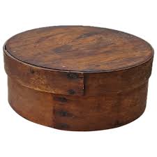Antique Bent Wood Pantry Box: Round w/ Copper Nails and ...