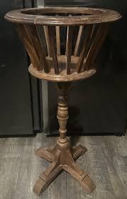 Regency Style Slatted Wood Urn-Form Plant Fern Stand 31 ...