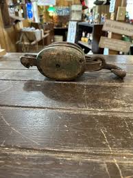 Antique Primitive Wooden Double Pulley | eBay