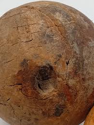 Lot of 2 Balls Sphere Solid Raw Wood Carved Brutalist Folk ...