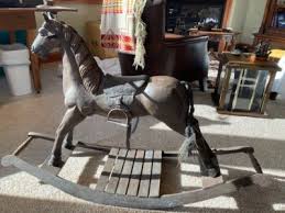 Antique Mahogany Rocking Horse Real Horsehair Tail ...