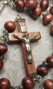 Vintage Rosary wood beads Crucifix Catholic G65 | eBay Australia
