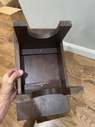 Vintage Wood Foot Stool Plant Stand Rest Brown Decor NL | eBay