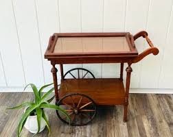 Vintage Regency Style Tea Cart With Wheels & Removable Glass Tray - Etsy