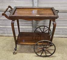 Sold at Auction: ANTIQUE MAHOGANY TEA CART