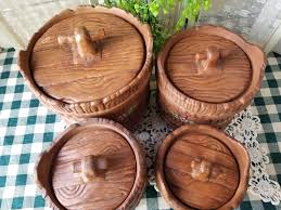 Fabulous Mid-century Twin Winton California Canister Set. These 1960s Ye Olde Bucket Canisters Will Add a Rustic Touch to Your Kitchen. - Etsy