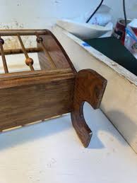 Vintage Wooden Wood Magazine Rack Holder MCM Beaded Dowels ...