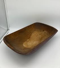 Vintage Decorative Wood Bowl - Rectangle Shape Approximately ...