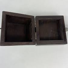 Vtg 4” Wooden Trinket Box Millefiori Handmade Jewelry Hinged ...