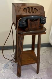 Vintage Crank Telephone With Stand | Chairish